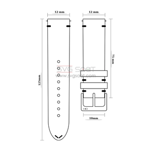 R4106S RODER DERİ KAYIŞ - LACİVERT - 12MM