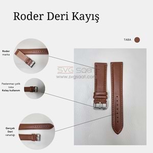 R4106S RODER DERİ KAYIŞ - TABA - 18MM