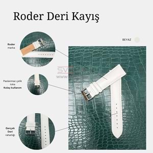 R4106S RODER DERİ KAYIŞ - BEYAZ - 12MM