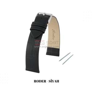 R4147 RODER DERİ KAYIŞ - SİYAH - 18MM