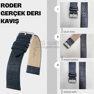 R4147 RODER DERİ KAYIŞ - LACİVERT - 18MM