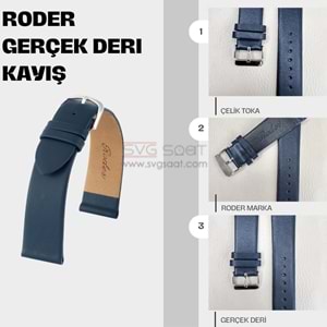 R4146 RODER DERİ KAYIŞ - LACİVERT - 12MM