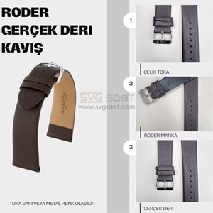 R4146 RODER DERİ KAYIŞ - KAHVERENGİ - 16MM