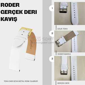 R4146 RODER DERİ KAYIŞ - BEYAZ