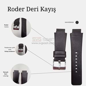 R4112 RODER DERİ KAYIŞ - KAHVERENGİ - 18MM