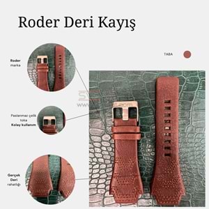 R4113 RODER DERİ KAYIŞ - KAHVERENGİ - 35MM