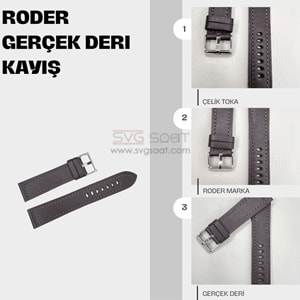 R4145S RODER DERİ KAYIŞ - KAHVERENGİ - 22MM