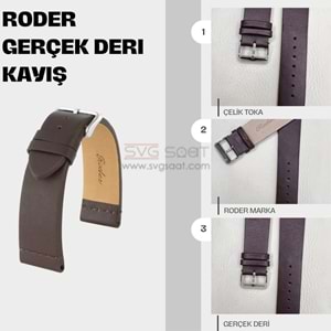 R4142S RODER DERİ KAYIŞ - KAHVERENGİ