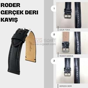 R4137S RODER DERİ KAYIŞ - SİYAH - 18MM