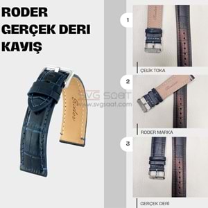 R4137S RODER DERİ KAYIŞ - LACİVERT - 18MM