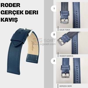 R4136S RODER DERİ KAYIŞ - LACİVERT - 20MM