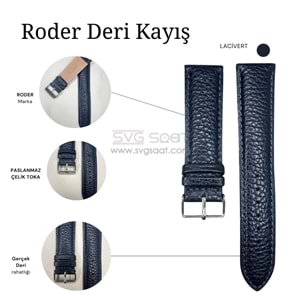 R4135S RODER DERİ KAYIŞ - LACİVERT - 18 MM