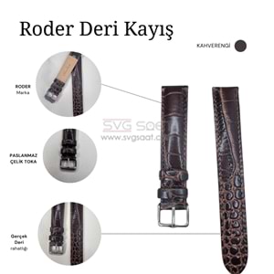 R4134S RODER DERİ KAYIŞ - KAHVERENGİ - 12MM