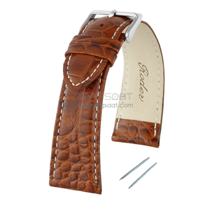 R4134W RODER DERİ KAYIŞ - TABA-BEYAZ - 24X20MM