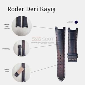 R4119W RODER DERİ KAYIŞ - LACİVERT-BEYAZ - 22MM