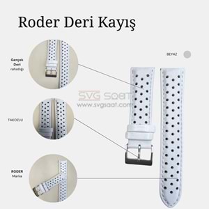 R4126S RODER DERİ KAYIŞ - BEYAZ - 22MM