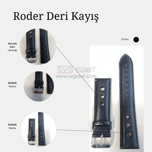 R4129S RODER DERİ KAYIŞ - SİYAH - 20MM