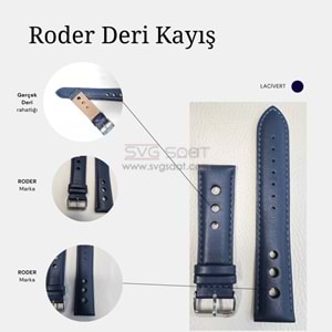 R4129S RODER DERİ KAYIŞ - LACİVERT - 20MM