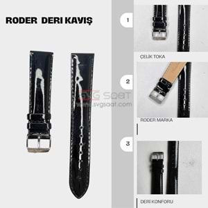 R4177S RODER DERİ KAYIŞ - SİYAH - 22MM