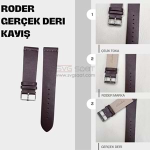 R4143S RODER DERİ KAYIŞ - KAHVERENGİ - 22MM
