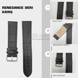 RS2005S RENESANCE DERİ KAYIŞ - SİYAH - 22MM