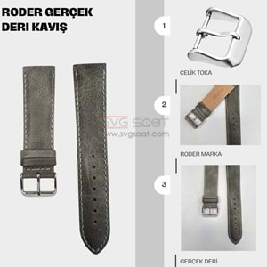 R4154S RODER DERİ KAYIŞ - GRİ - 24MM