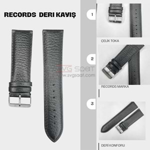 RC3002S RECORDS DERİ KAYIŞ - SİYAH - 16MM