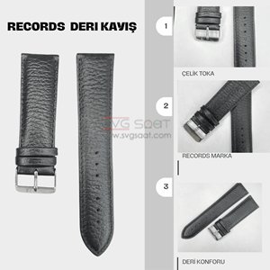 RC3002S RECORDS DERİ KAYIŞ - SİYAH