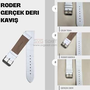 R4147 RODER DERİ KAYIŞ - BEYAZ - 20MM