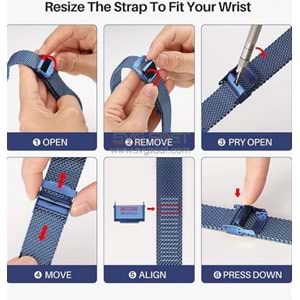 PASLANMAZ ÇELİK KORDON MK1003 - BLUE - 18MM