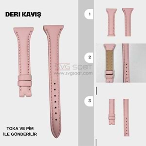 APPLE UYUMLU DERİ KAYIŞ - PEMBE-22MM