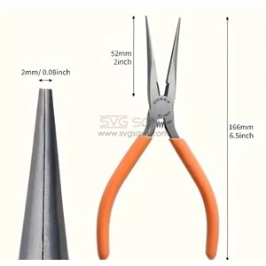 ÇELİK UZUN KARGABURUN PENSE - TURUNCU